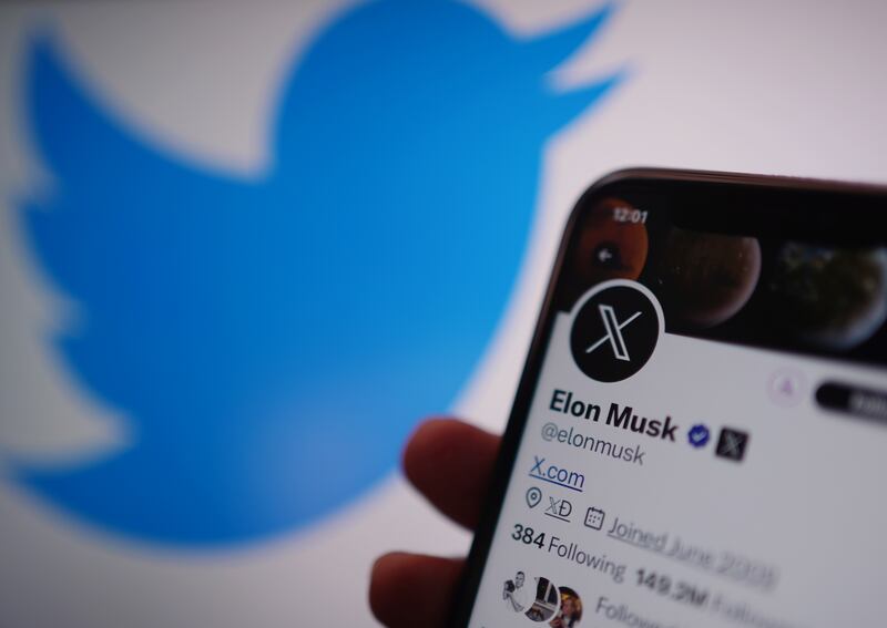Since his takeover Elon Musk has changed Twitter's name to X. Photograph: Yui Mok/PA
