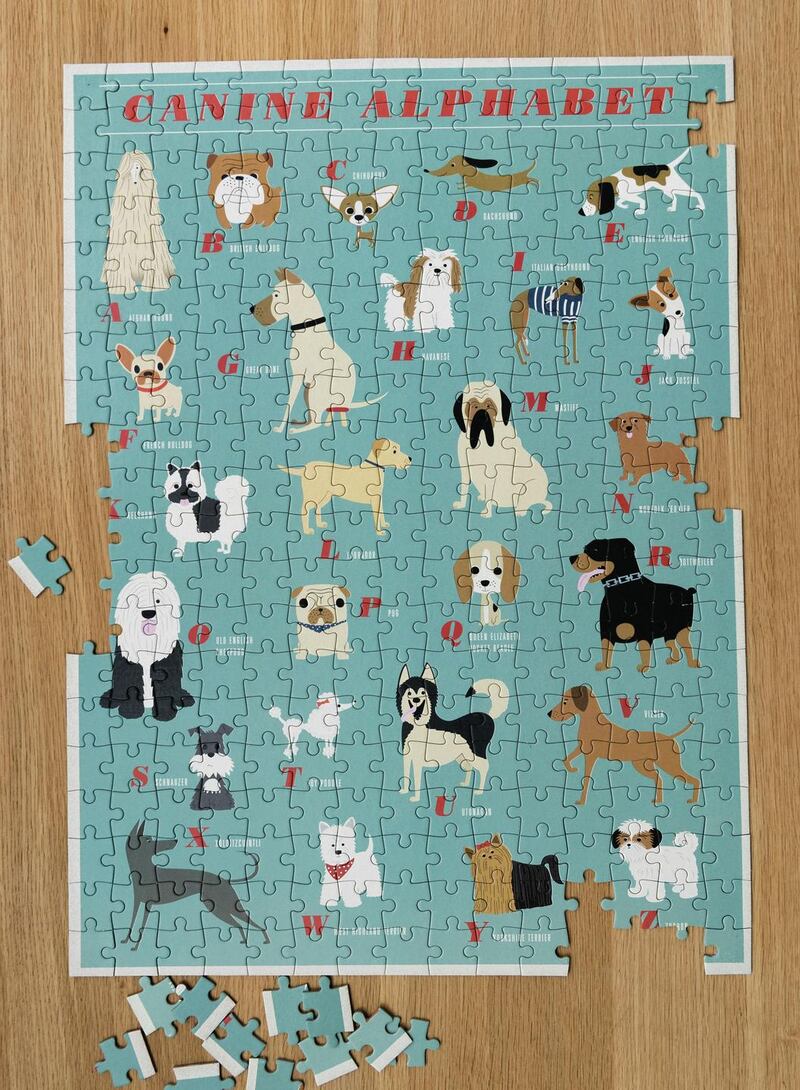 Something for wet weekend, canine alphabet jigsaw, €10