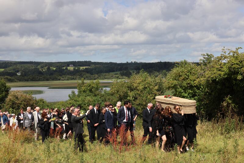 Edna O’Brien funeral to the burial ground on Holy Island, Co. Clare. 
Photograph: Dara Mac Dónaill / The Irish Times