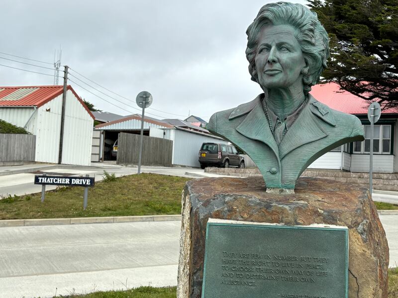 Margaret Thatcher Drive in Stanley. Photograph: Paul Howard