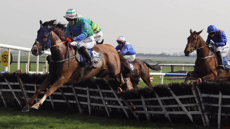 Ronald Pump and Keith Donoghue jump the last en-route to victory at Fairyhouse. Photograph: Lorraine O’Sullivan/Inpho