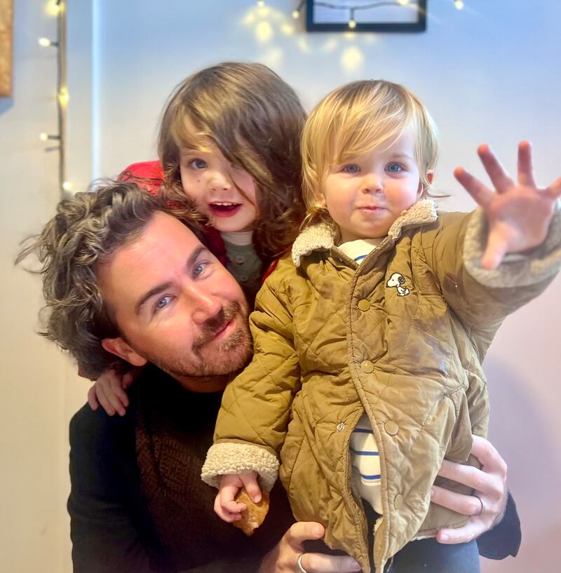 Graham Knox and his two children Juno and Ziggy