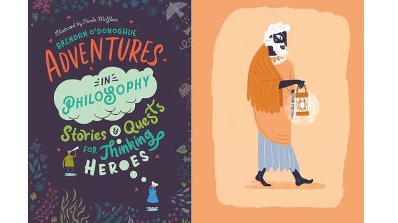 Book cover and inside illustration  Diogenes from ‘Adventures in Philosophy’. Illustrations: Paula McGloin