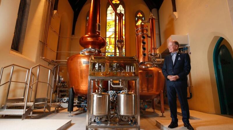 Dr Pearse Lyons at his new Pearse Irish Whiskeys distillery on James’s Street in Dublin, which is open for tours of its premises in the old  St James’s Church