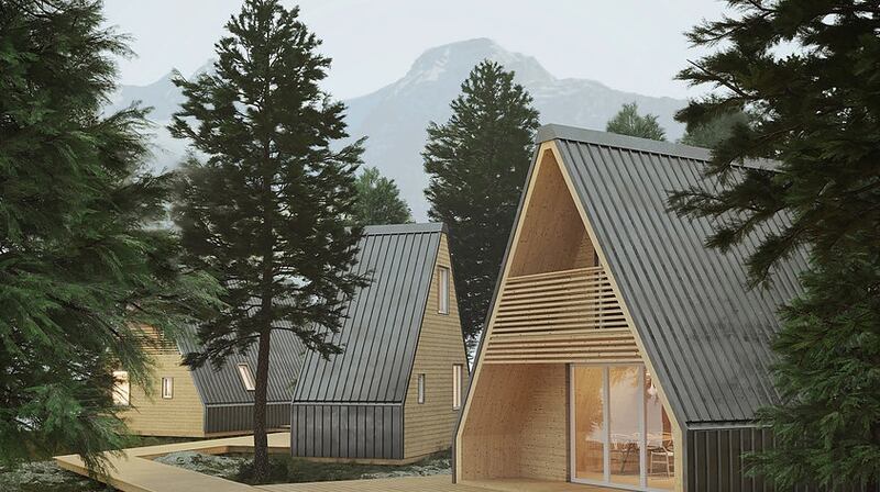 Flat-pack house: one of Madi’s unfolding two-storey homes