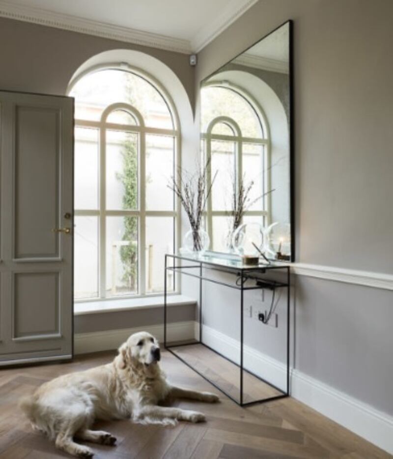 The floor in the hall was taken up and replaced by limed-oak parquet. Photograph: Philip Lauterbach