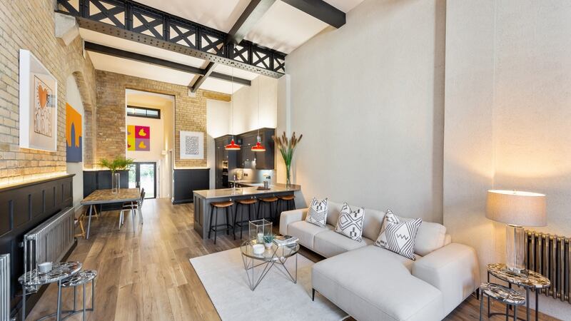 Kitchen and living area.