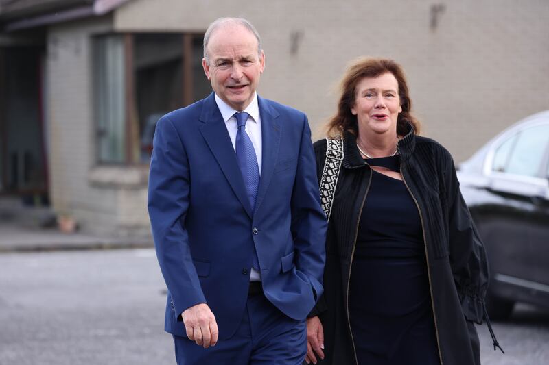 Tánaiste Micheál Martin and his wife, Mary. Photograph: Dara Mac Dónaill









