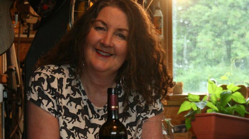 Fionnuala Harkin hosts twice-weekly online wine tastings from her shed.