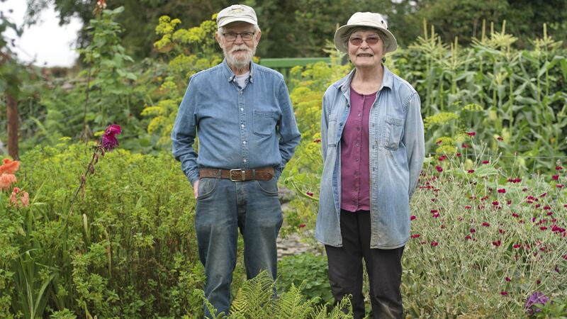 Ray and Marilyn Farrell in their garden. Photograph: Richard Johnston