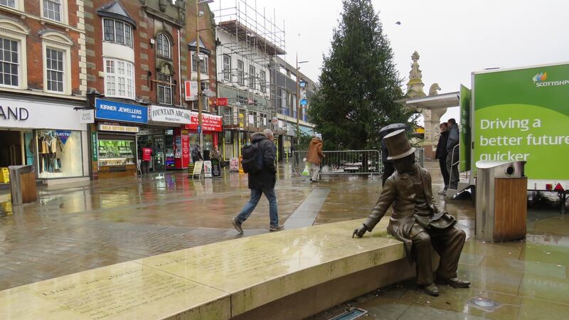 Dudley’s market square was expensively refurbished with the help of the EU. Photograph: Jennifer O’Connell