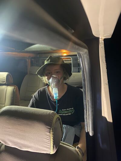 In the safari jeep in Tanzania with a 700kg buffalo outside