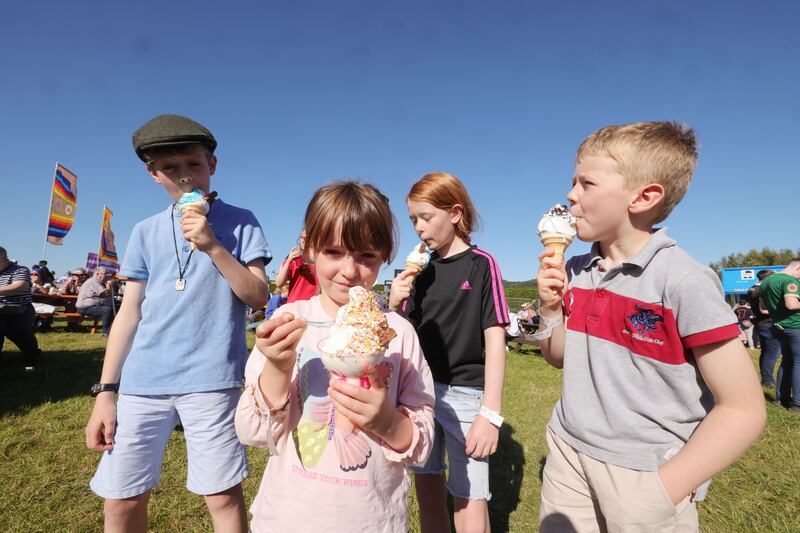 Peadar, Molly, Lilly and Pauric Briody from Co Meath at the National Ploughing Championships in Ratheniska, Co Laois.
Photograph: Alan Betson/The Irish Times

