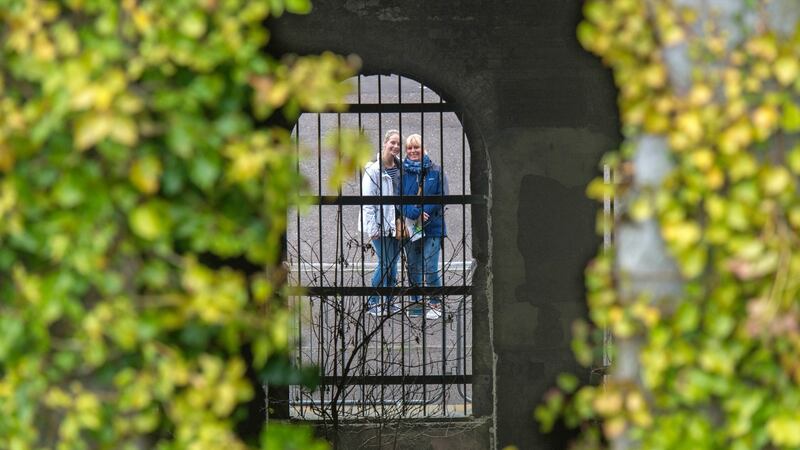 Visitors Karen Hurley O’Brien and Michelle O’Neill on Spike Island. Photograph: Michael Mac Sweeney/Provision