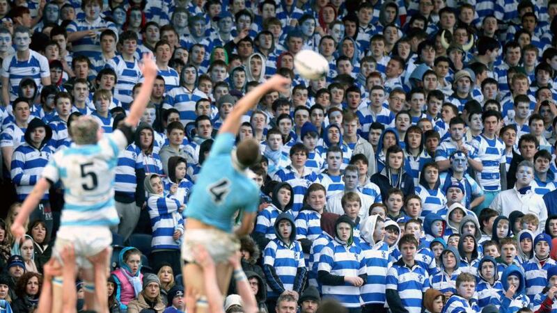 Action from last season’s Leinster  Schools   Senior Cup final in which Blackrrock College beat St Michael’s College 23-20. Photograph:  Ryan Byrne/Inpho