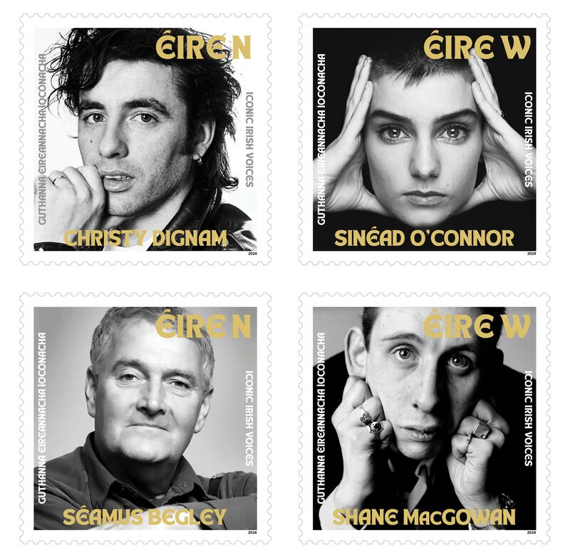 The four special stamps will be available from Thursday 12th September online at anpost.com/IrishVoices and in selected Post Offices nationwide