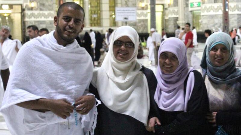 Before the arrest: Ibrahim Halawa with sisters Fatima, Omaima and Somaia. Photorgaph: PA Wire