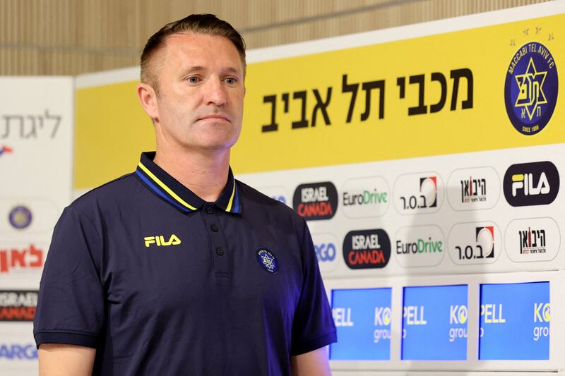 Robbie Keane during his unveiling in Tel Aviv last June. Photograph: Jack Guez/AFP via Getty Images 
