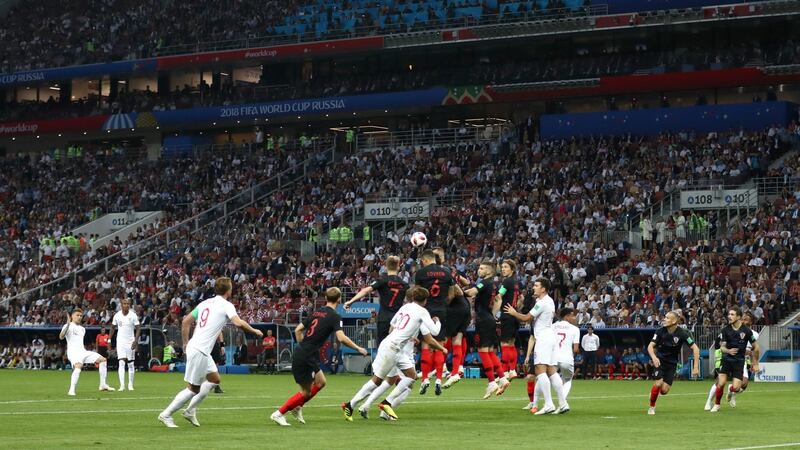 England’s Kieran Trippier scores  a free-kick during the World Cup semi-final against Croatia at   the Luzhniki Stadium in Moscow. Photograph:  Tim Goode/PA Wire