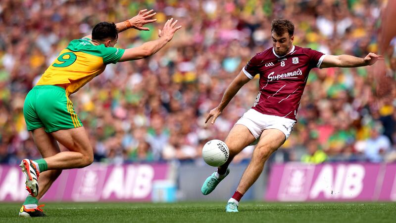 Galway’s Paul Conroy scores the first goal of the game against Donegal in last year's All-Ireland semi-final. Photograph: Ryan Byrne/Inpho