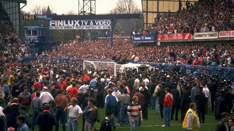 The scene at  Hillsborough  in Sheffield in 1989. Photograph: David Cannon/Allsport