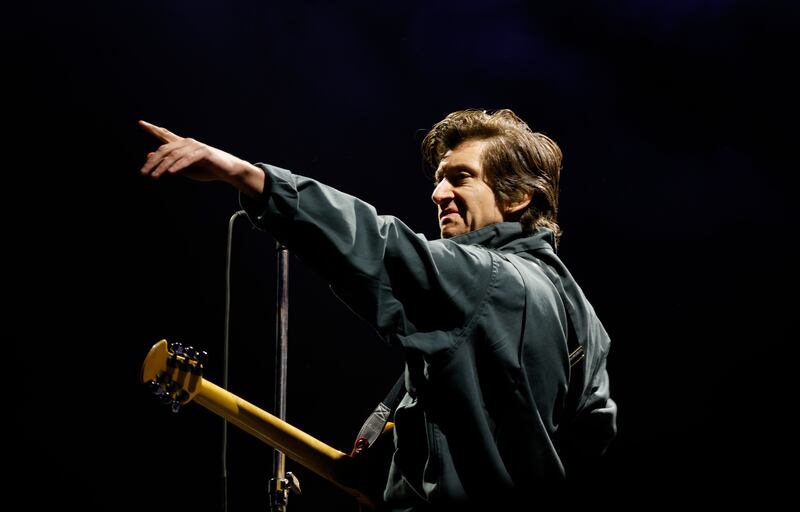 Alex Turner. Festival headliners Arctic Monkeys perform on the main stage at Electric Picnic. Photograph: Alan Betson

