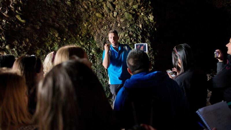 The tour goes into the Cushendun Caves, where ‘Melisandre gave birth to a shadow assassin’. Photograph: Mark Marlow/Pacemaker