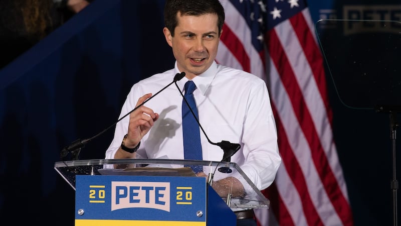Pete Buttigieg, the mayor of South Bend, Indiana, speaks during his official presidential campaign launch announcement  in South Bend, Indiana, US.  Photographer: Elijah Nouvelage/Bloomberg