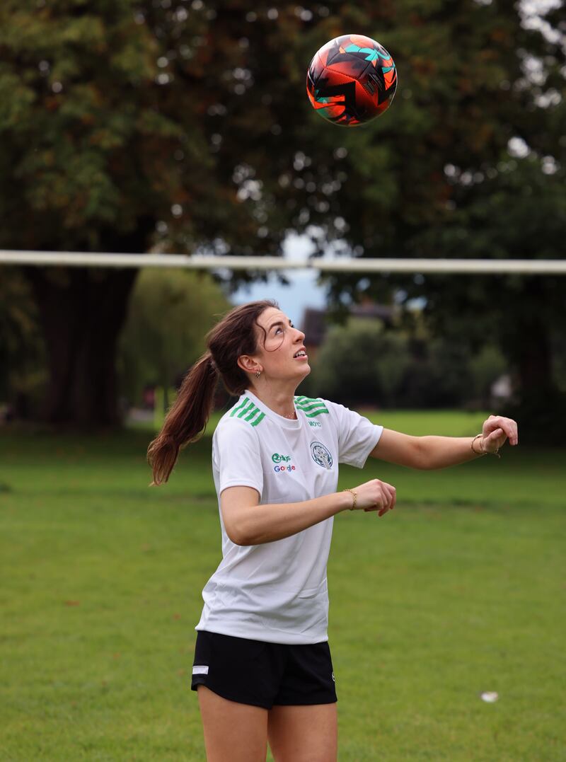 Maeve O’Connell, footballer with Irishtown, Dublin. Photograph: Dara Mac Dónaill