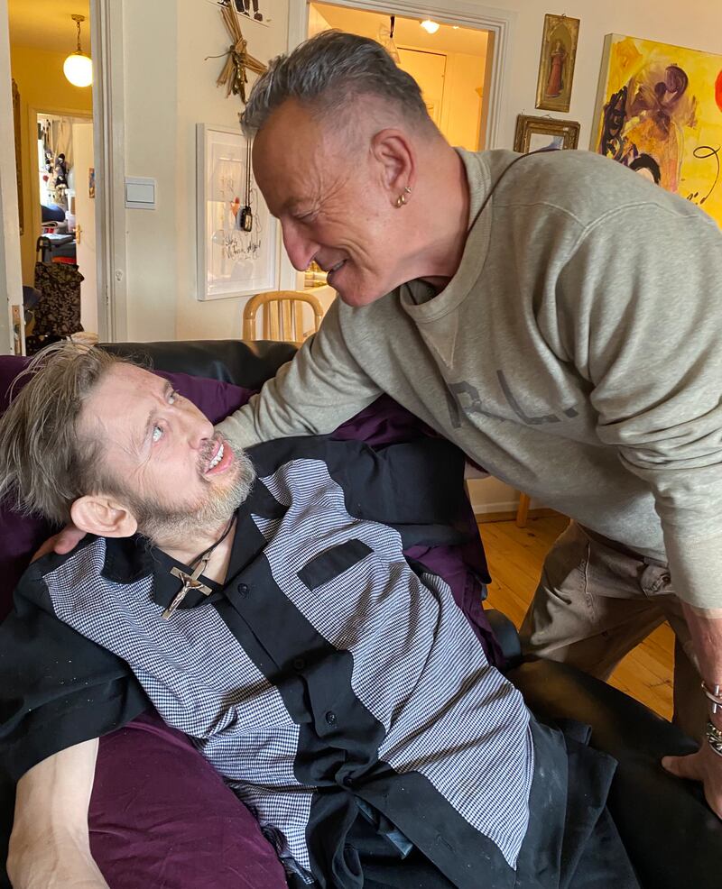 Bruce Springsteen visits Shane MacGowan in May 2023 ahead of playing a series of gigs at the RDS. Photograph: Victoria Mary/Twitter