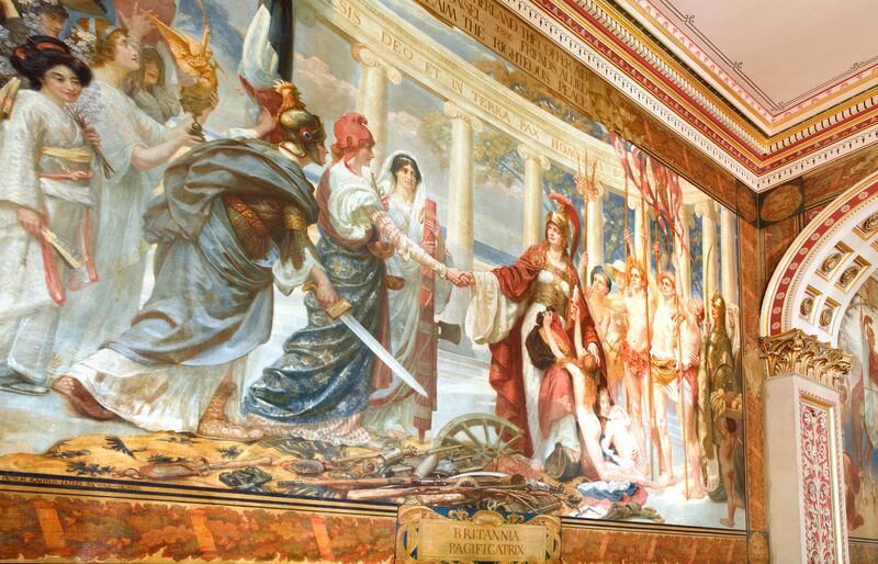 The Britannia Pacificatrix, one of the five murals by Sigismund Goetze in the British foreign office in London. Photograph: by Peter Dazeley/Getty Images
