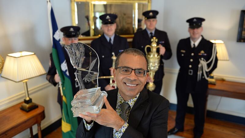 Akhil Sharma, winner of the 2016 International Dublin Literary Award for his novel Family Life,  at the Mansion House, Dublin where he received his award. Photograph: Brenda Fitzsimons