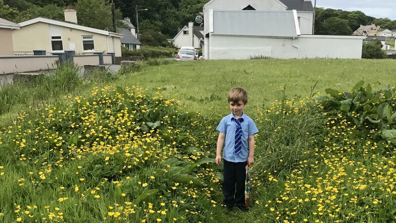 Logan Walkerat his new home on Arranmore