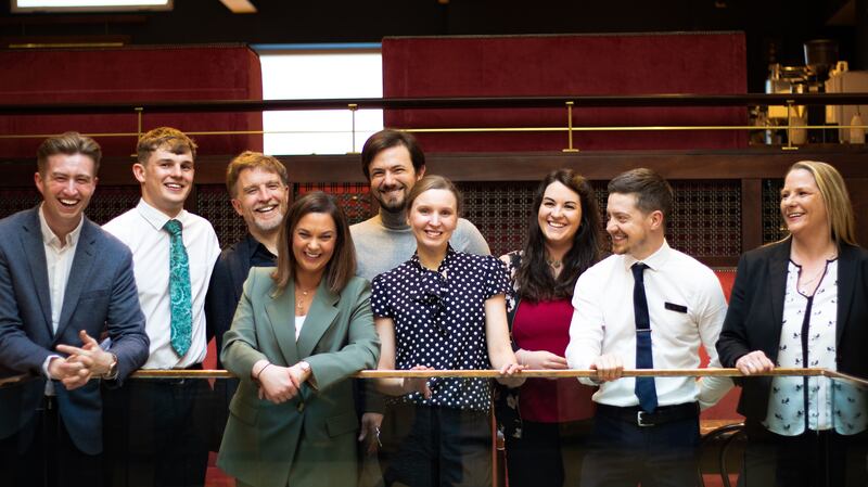 Donna O’Leary with some of the team at Bewley’s:
Graham Davis, Felix Campbell, Cól Campbell, Valentino Benedetti, Marta Olejko, Laura Matthews, Keith Russell and Tara Kelly-Mór