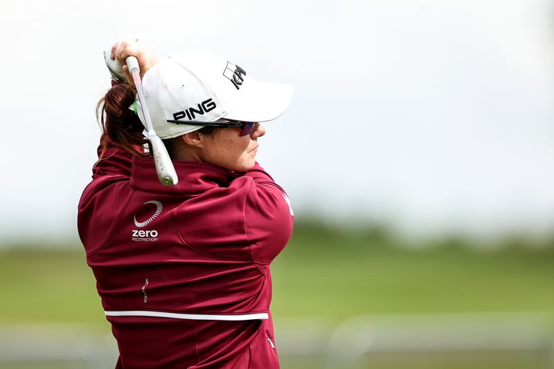 Ireland’s Leona Maguire on the practice range at Carton House in advance of the KPMG Women's Irish Open. Photograph: Ben Brady/Inpho