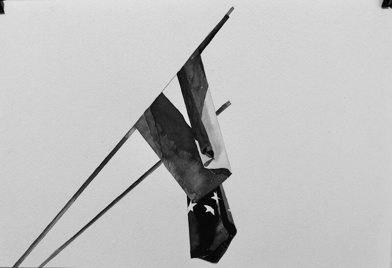 Joy Gerrard, work in progress, Flag, Paris