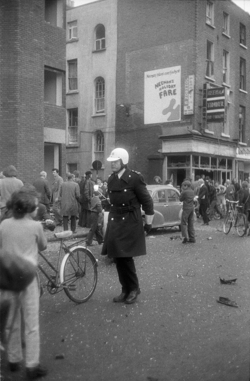 The aftermath of the loyalist bombing on South Leinster Street, Dublin on May 17th, 1974. Photograph: Nicholas Mackey