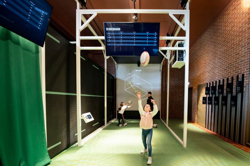 On a giant screen, you can find out about the ranking of any rugby-playing team in the world which will be updated in real time as countries win and lose. Photograph: Don Moloney