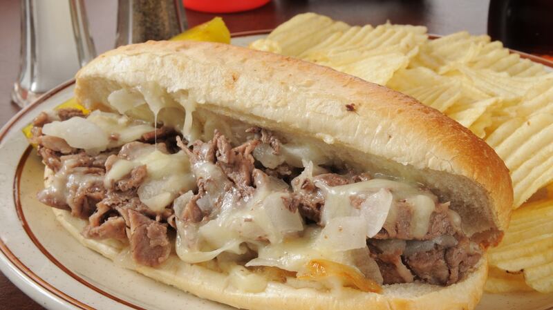 The famous  Philly cheese steak sandwich.