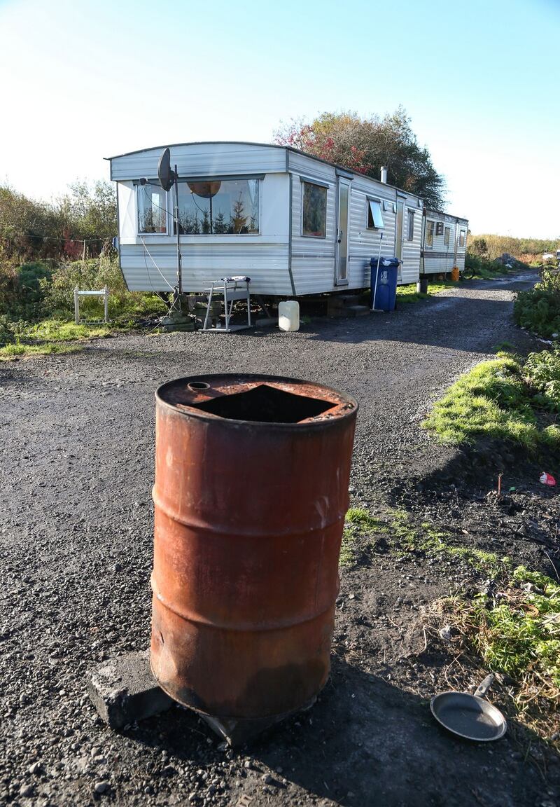 Photograph for Rosita Boland story - Ballinasloe travellers. The site near Ballinasloe, where Martin Cawley lives. Photograph: Joe O’Shaughnessy. 1/11/2018