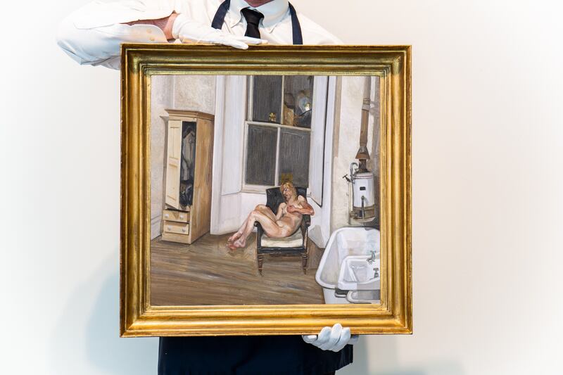 Night Interior by Lucian Freud depicts Penny Cuthbertson, wife of Desmond Guinness, £8 million-£12 million (€9.3 million-€13.97 million) 