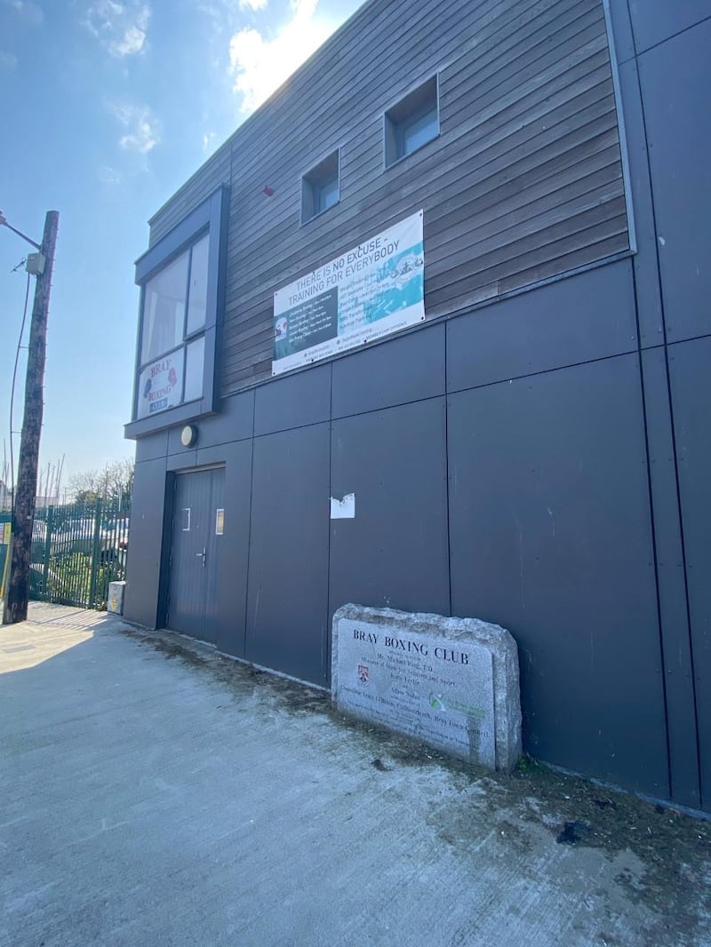 A picture of Bray boxing club, closed up this week.