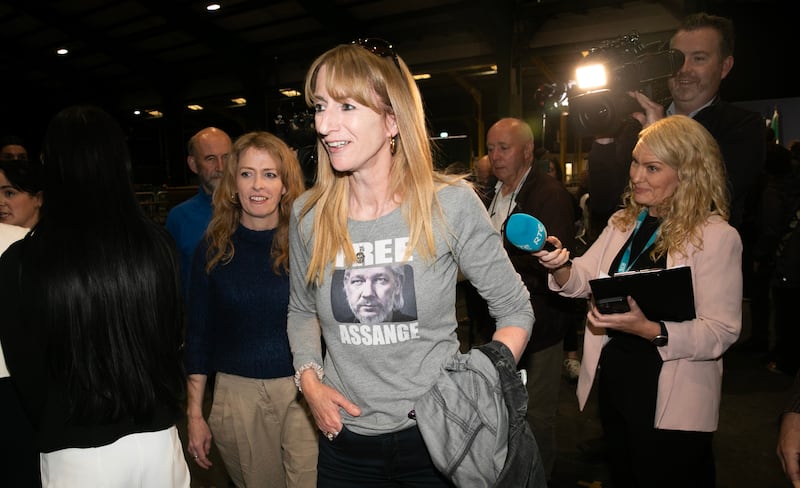Clare Daly of Independents 4 Change at the RDS centre in Dublin. Photograph: Gareth Chaney/PA Wire
