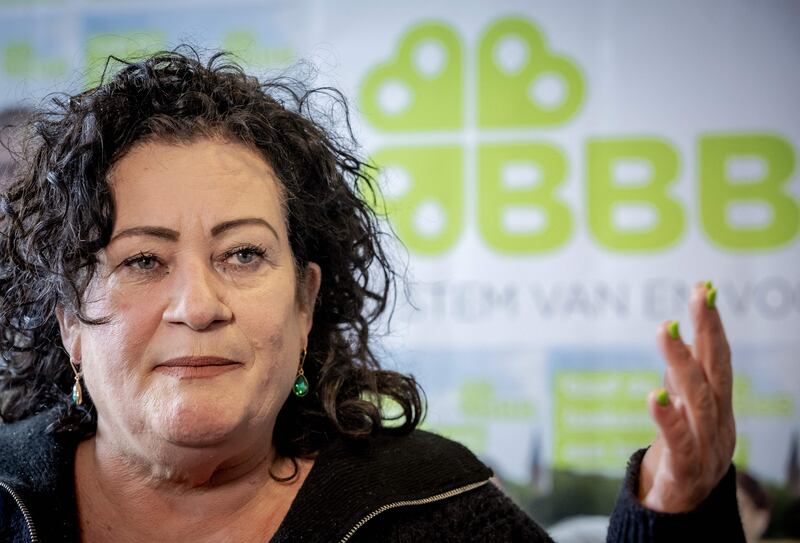 'Farmer-citizen protest party' BBB (BoerBurgerBeweging) leader Caroline van der Plas, a former agriculture journalist. The party swept all before it in regional elections last March, but appears to have lost momentum since then. Photograph: Sem van der Wal/ANP/AFP via Getty Images