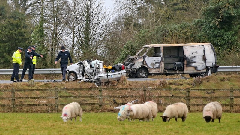 The scene of the fatal crash on the N78 near Athy, Co Kildare, in 2015. Photograph: Colin Keegan/Collins