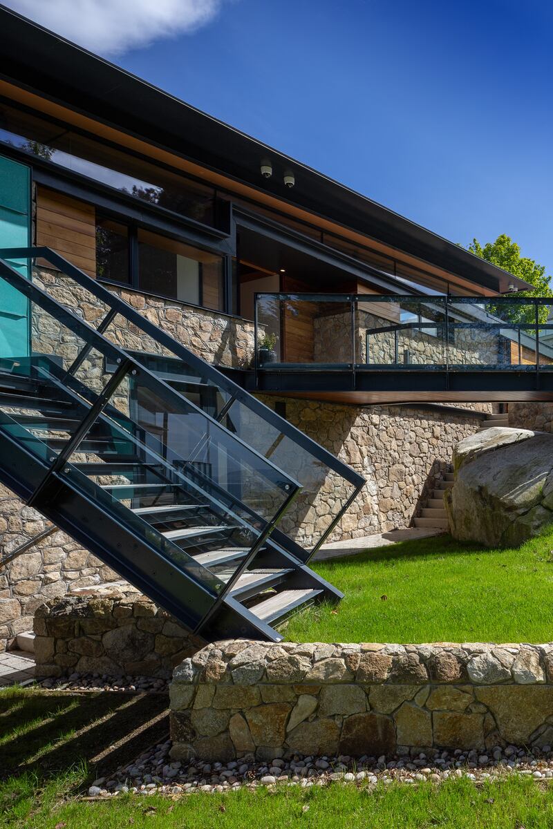 Entrance is via a bridge and external stairs