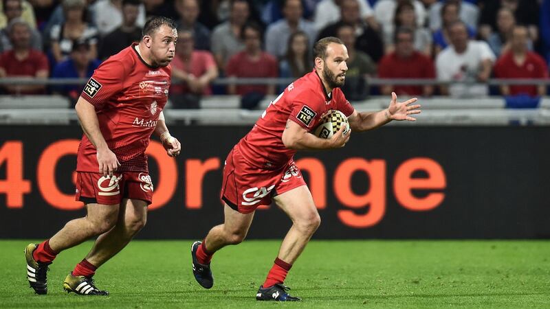 Frédéric Michalak of Lyon during the Top 14 semi-final match between Montpellier and Lyon in May 2018. Photograph: Alexandre Dimou/Icon Sport via Getty Images