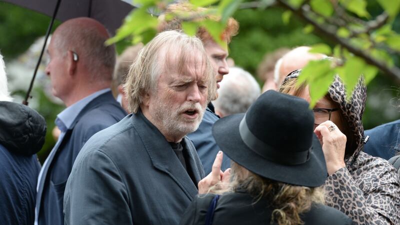 Musician Barry Devlin at the funeral of Irish Times writer Kate Holmquist. Photograph: Alan Betson/The Irish Times