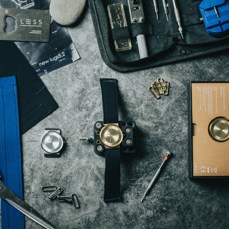 Phelan has moved on from using old wetsuits to craft the watches, and is now using discarded ocean plastic