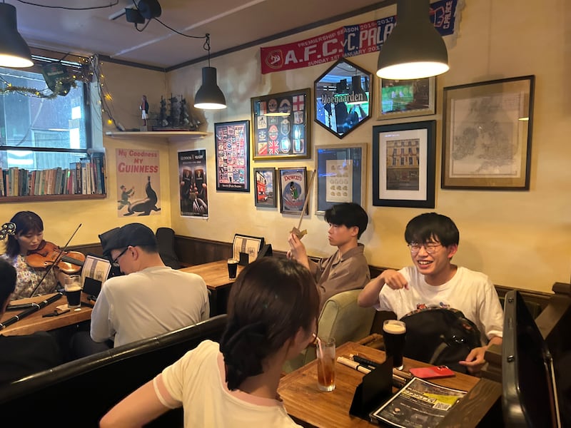 A traditional Irish music session at Publion near Tokyo’s Shimokitazawa Station.
Photograph: Denis Staunton/ The Irish Times